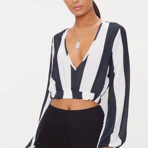 Strip Crop Blouse